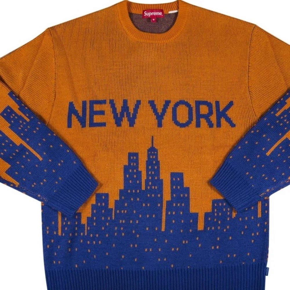 Supreme New York Crew Knicks Neck Sweater - Orange - RARE